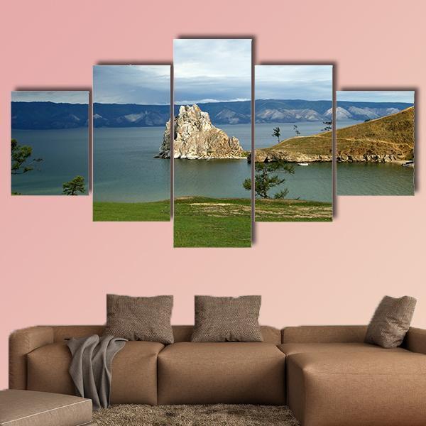 Shore Of The Island Of Olkhon Canvas Wall Art-5 Star-Gallery Wrap-62" x 32"-Tiaracle