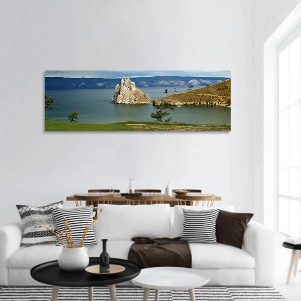 Shore Of The Island Of Olkhon Panoramic Canvas Wall Art-1 Piece-36" x 12"-Tiaracle