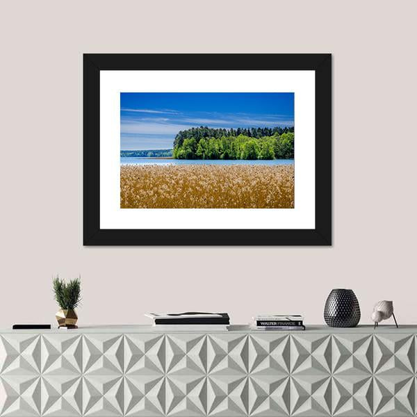 Shore Of The Pluszne Lake Canvas Wall Art-1 Piece-Framed Print-20" x 16"-Tiaracle