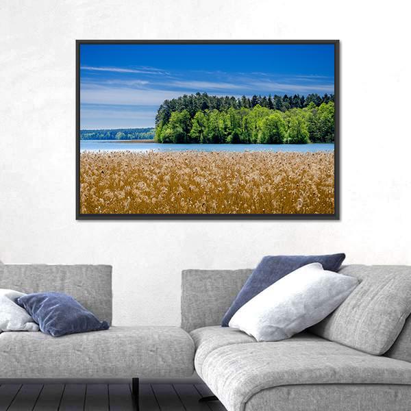 Shore Of The Pluszne Lake Canvas Wall Art-3 Horizontal-Gallery Wrap-25" x 16"-Tiaracle