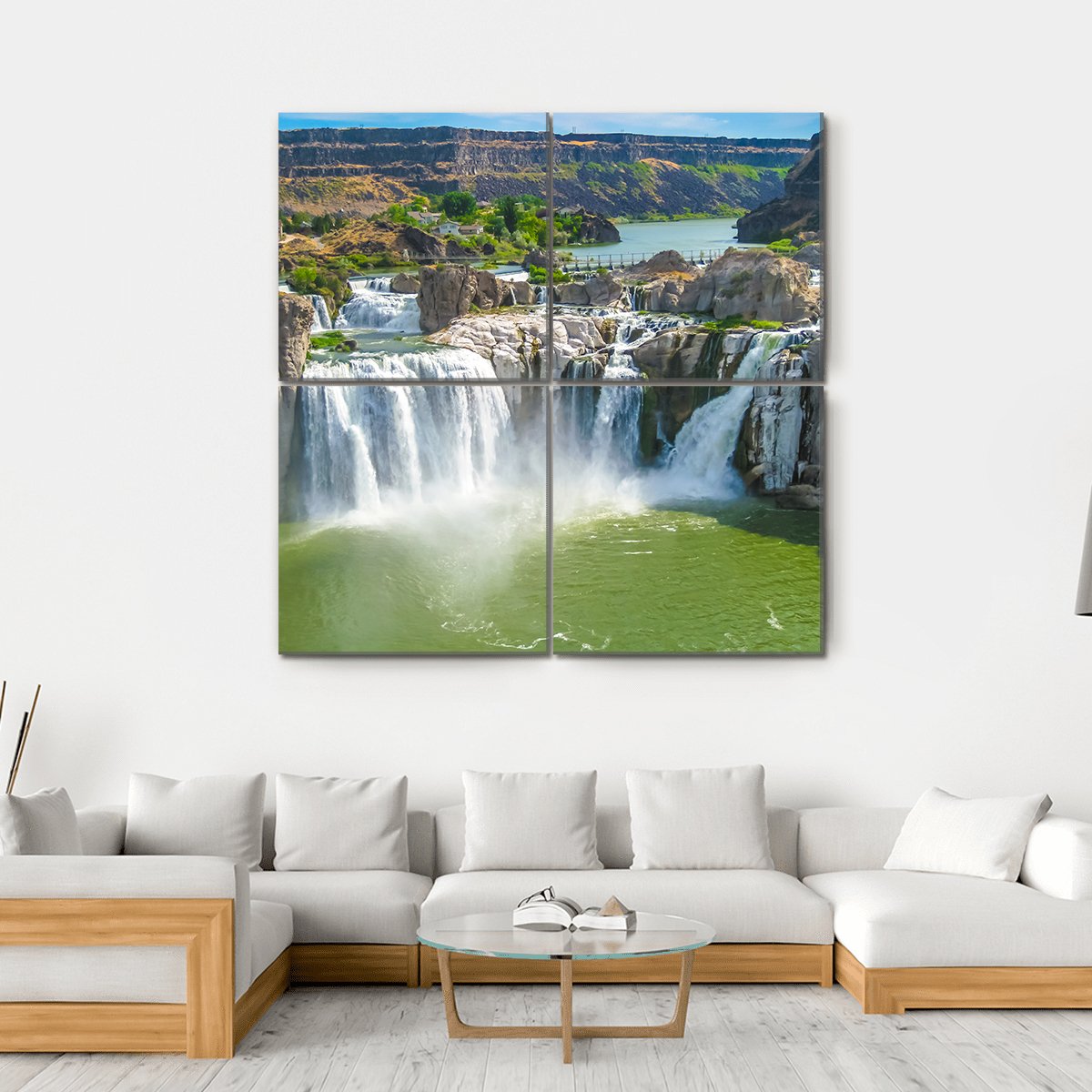 Shoshone Falls Canvas Wall Art-4 Square-Gallery Wrap-17" x 17"-Tiaracle