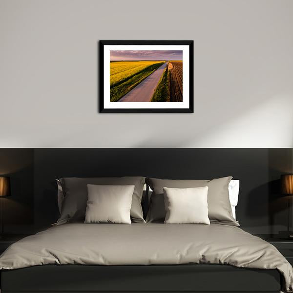 Shot Of Canola Rape Seed From Drone Canvas Wall Art-3 Horizontal-Gallery Wrap-25" x 16"-Tiaracle