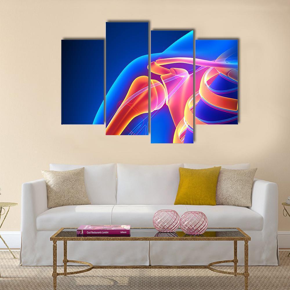 Shoulder Joint Anatomy Canvas Wall Art-4 Pop-Gallery Wrap-50&quot; x 32&quot;-Tiaracle