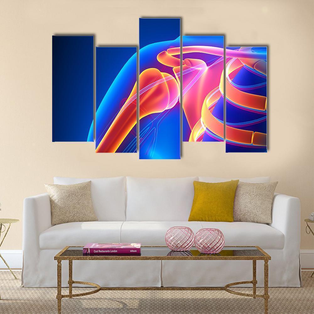 Shoulder Joint Anatomy Canvas Wall Art-5 Pop-Gallery Wrap-47&quot; x 32&quot;-Tiaracle
