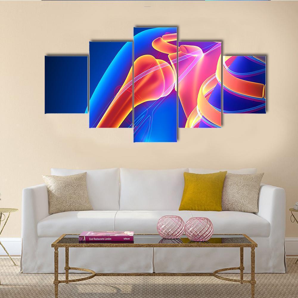 Shoulder Joint Anatomy Canvas Wall Art-5 Star-Gallery Wrap-62&quot; x 32&quot;-Tiaracle
