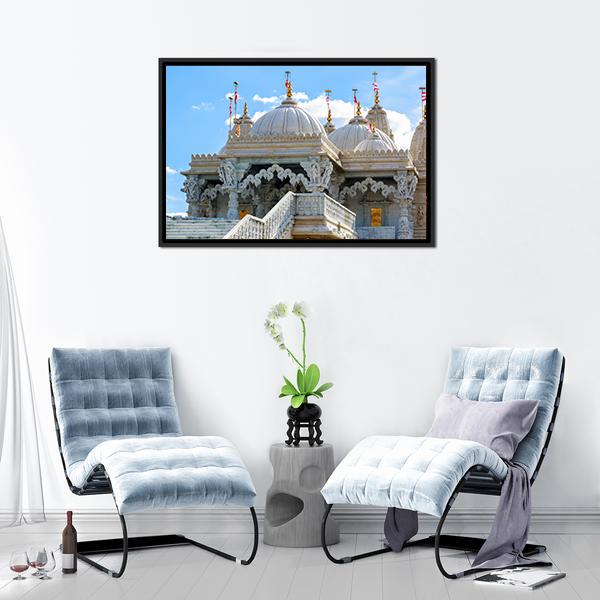 Shri Swaminarayan Mandir London Canvas Wall Art-5 Horizontal-Gallery Wrap-22" x 12"-Tiaracle