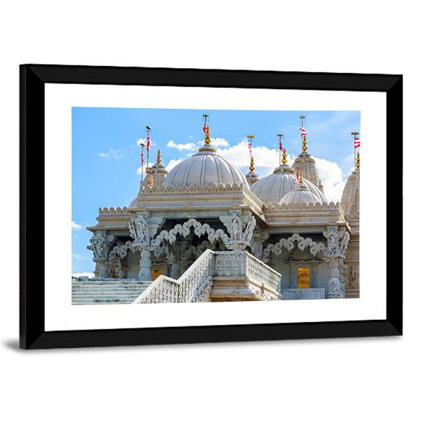 Shri Swaminarayan Mandir London Canvas Wall Art-5 Horizontal-Gallery Wrap-22" x 12"-Tiaracle
