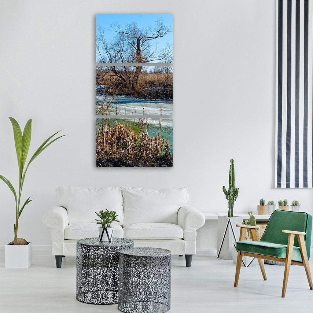 Siberia In Autumn Vertical Canvas Wall Art-3 Vertical-Gallery Wrap-12" x 25"-Tiaracle