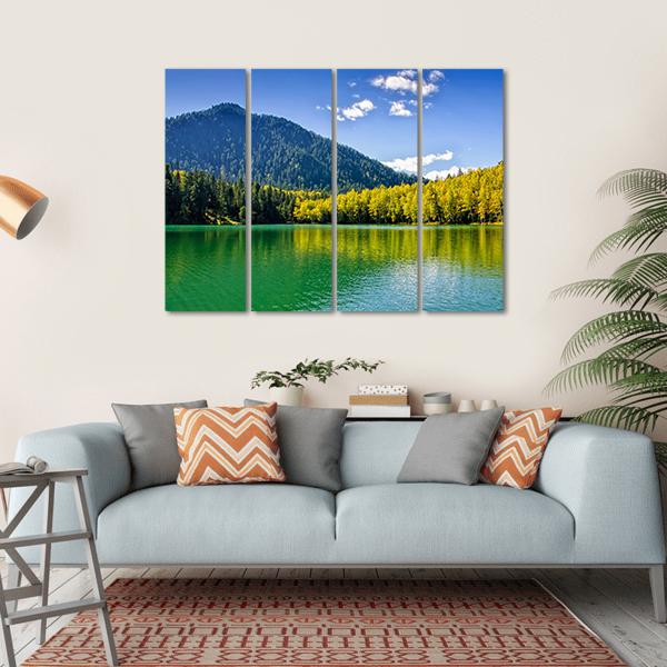Siberia Lake With Reflection Canvas Wall Art-4 Horizontal-Gallery Wrap-34" x 24"-Tiaracle