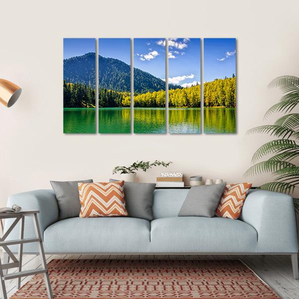 Siberia Lake With Reflection Canvas Wall Art-5 Horizontal-Gallery Wrap-22" x 12"-Tiaracle