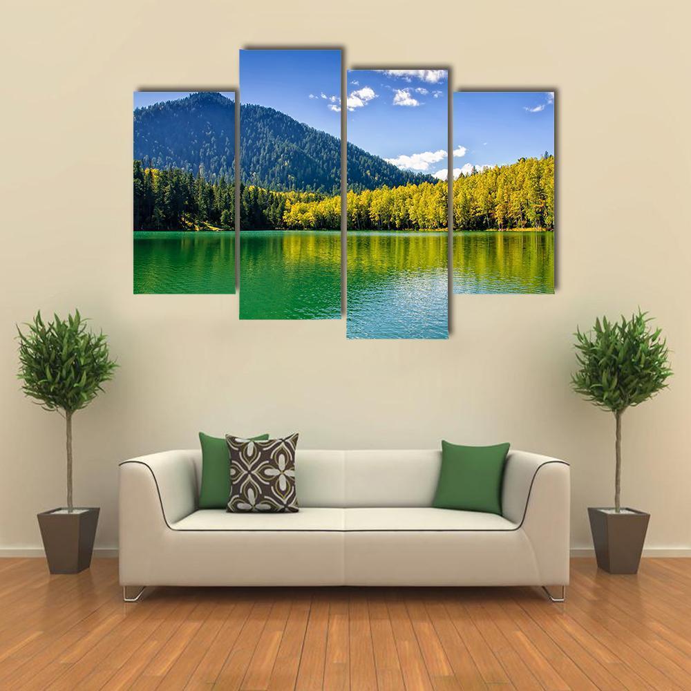 Siberia Lake With Reflection Canvas Wall Art-4 Pop-Gallery Wrap-50" x 32"-Tiaracle