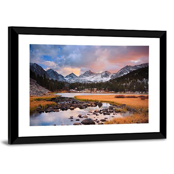 Siberian Mountain At Sunset Canvas Wall Art-3 Horizontal-Gallery Wrap-25" x 16"-Tiaracle