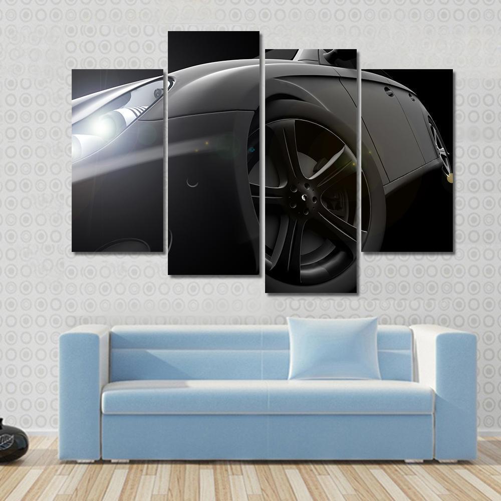 Side View Of Car Canvas Wall Art-4 Pop-Gallery Wrap-50" x 32"-Tiaracle