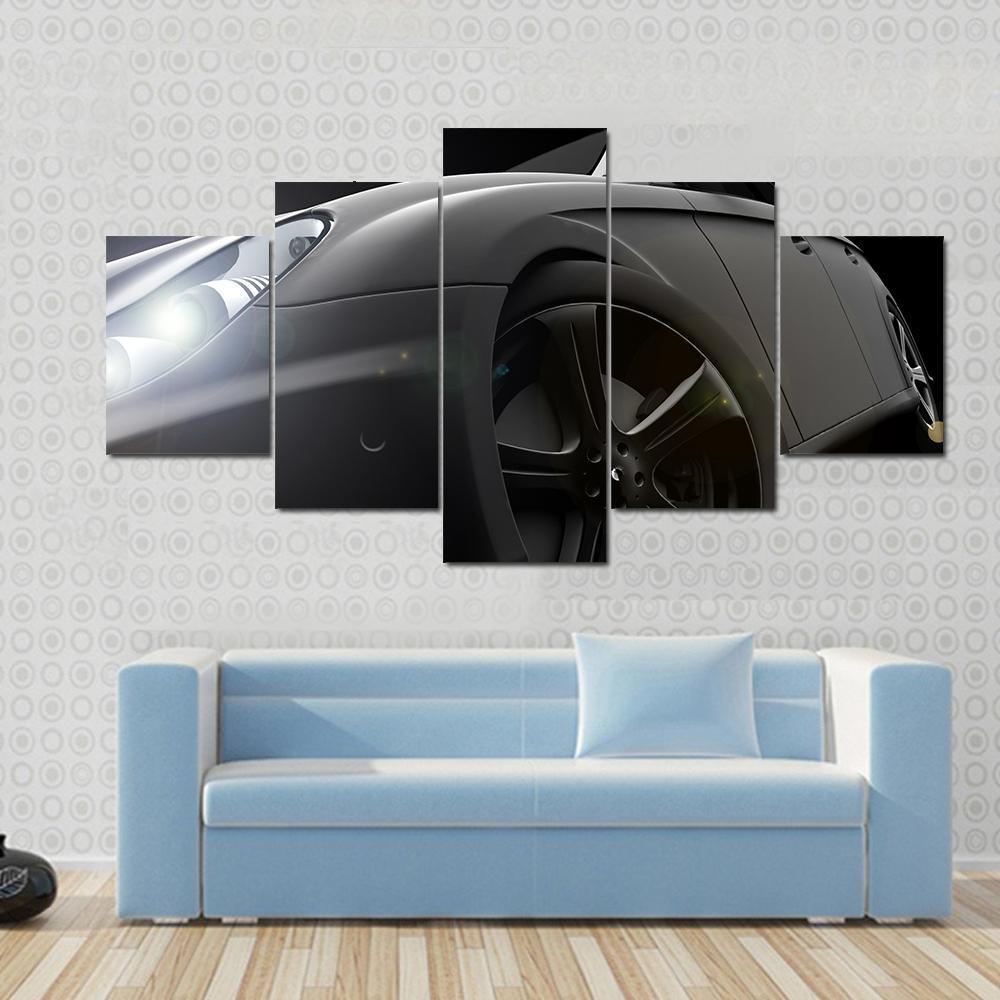 Side View Of Car Canvas Wall Art-5 Star-Gallery Wrap-62" x 32"-Tiaracle