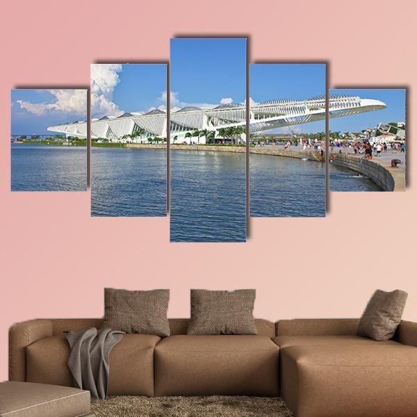 Side view of Museu do Amanha Museum Canvas Wall Art-5 Star-Gallery Wrap-62" x 32"-Tiaracle