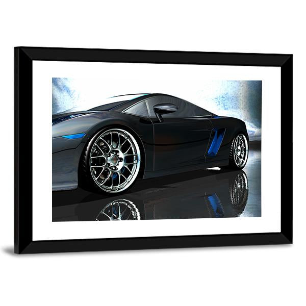 Side View Of Sports Car Canvas Wall Art-3 Horizontal-Gallery Wrap-25" x 16"-Tiaracle