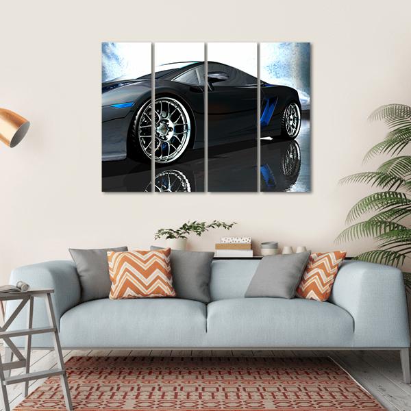Side View Of Sports Car Canvas Wall Art-4 Horizontal-Gallery Wrap-34&quot; x 24&quot;-Tiaracle