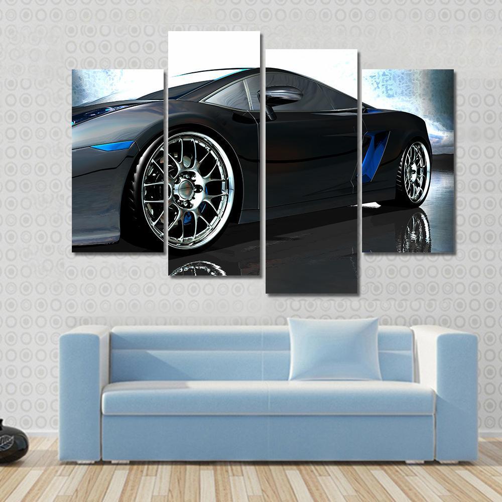 Side View Of Sports Car Canvas Wall Art-4 Pop-Gallery Wrap-50" x 32"-Tiaracle