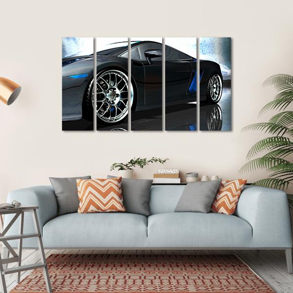 Side View Of Sports Car Canvas Wall Art-5 Horizontal-Gallery Wrap-22&quot; x 12&quot;-Tiaracle