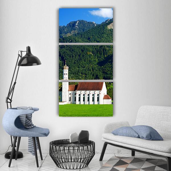 Side View Of St. Coloman Pilgrimage Church Vertical Canvas Wall Art-3 Vertical-Gallery Wrap-12" x 25"-Tiaracle