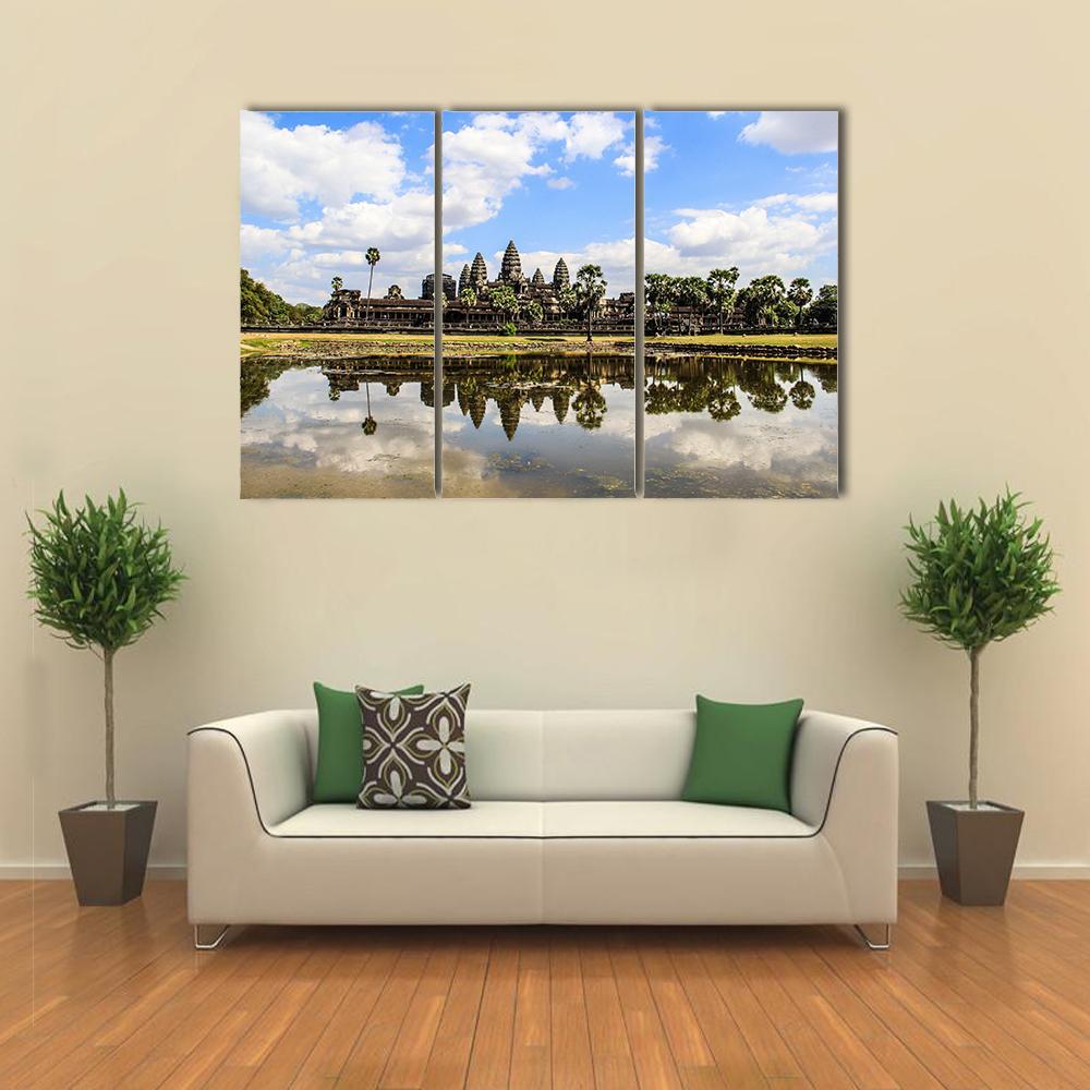 Siem Reap Angkor Wat Canvas Wall Art-3 Horizontal-Gallery Wrap-37" x 24"-Tiaracle