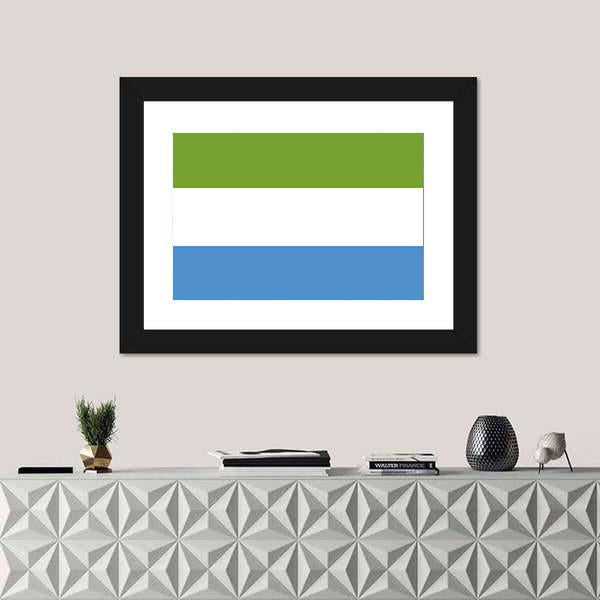 Sierra Leone Flag Canvas Wall Art-1 Piece-Framed Print-20" x 16"-Tiaracle