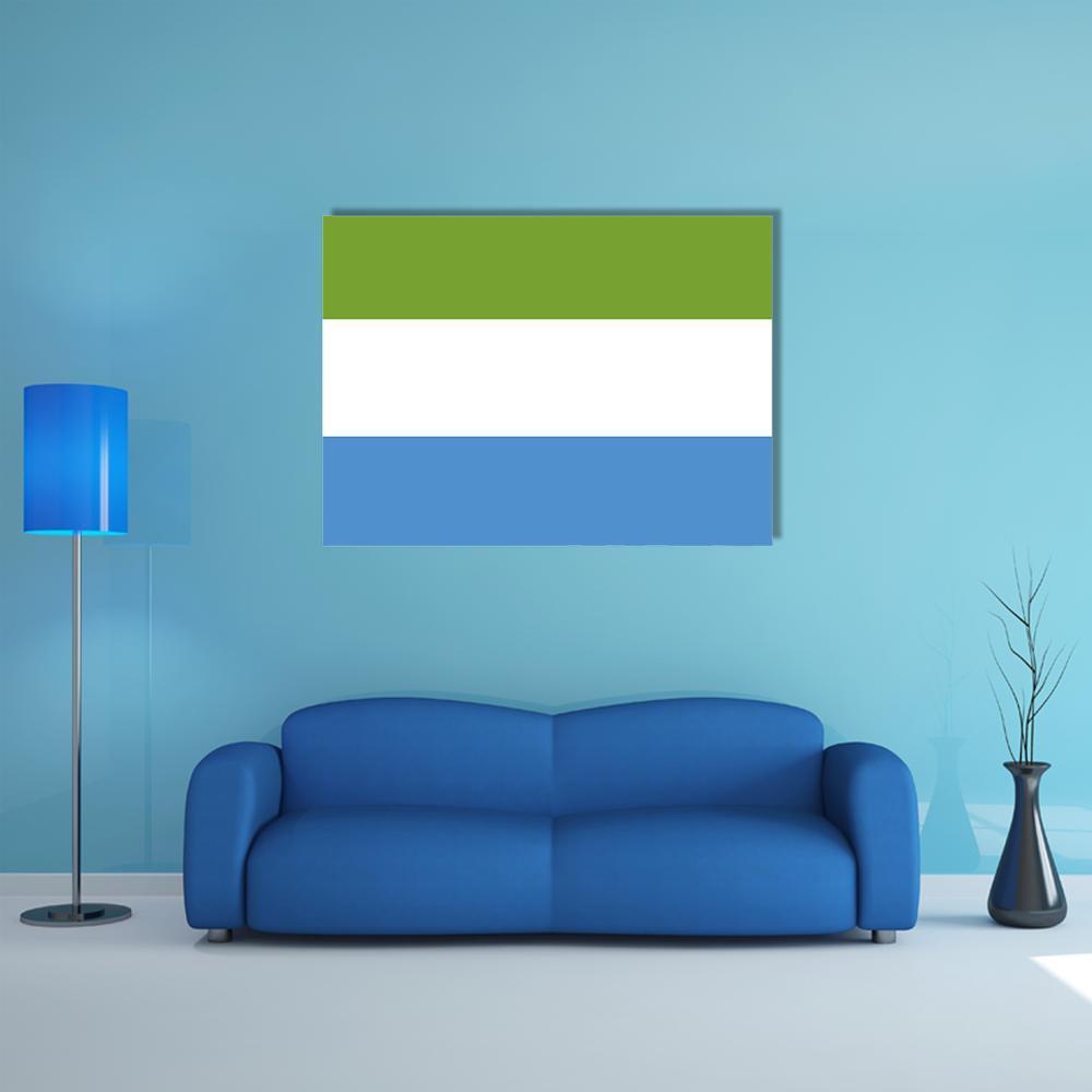 Sierra Leone Flag Canvas Wall Art-4 Pop-Gallery Wrap-50" x 32"-Tiaracle