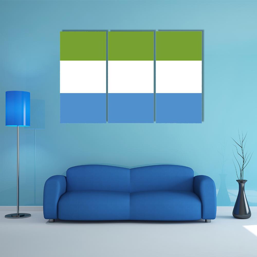 Sierra Leone Flag Canvas Wall Art-3 Horizontal-Gallery Wrap-37" x 24"-Tiaracle