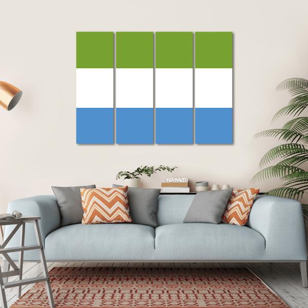 Sierra Leone Flag Canvas Wall Art-4 Horizontal-Gallery Wrap-34" x 24"-Tiaracle