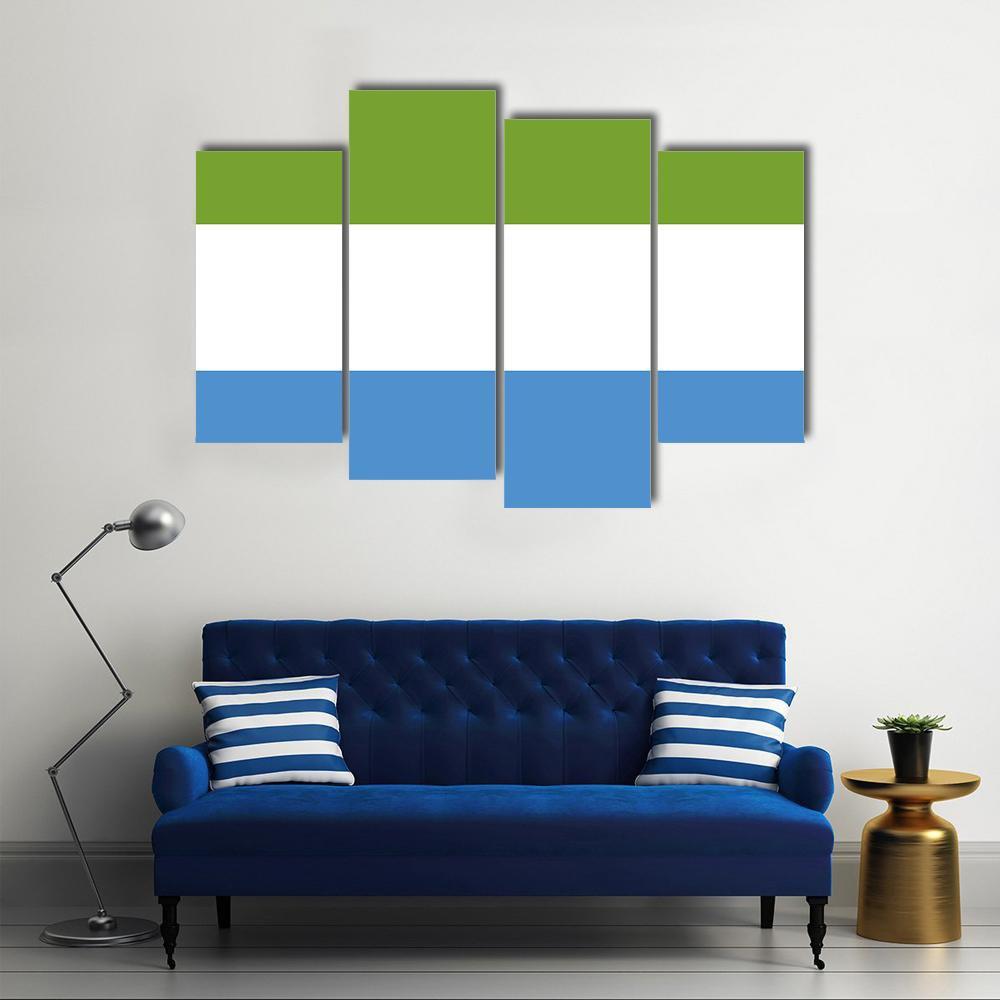 Sierra Leone Flag Canvas Wall Art-4 Pop-Gallery Wrap-50" x 32"-Tiaracle