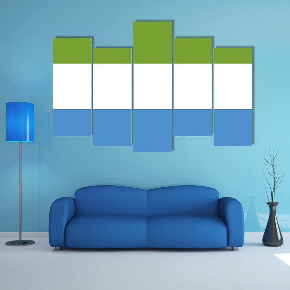 Sierra Leone Flag Canvas Wall Art-5 Pop-Gallery Wrap-47" x 32"-Tiaracle