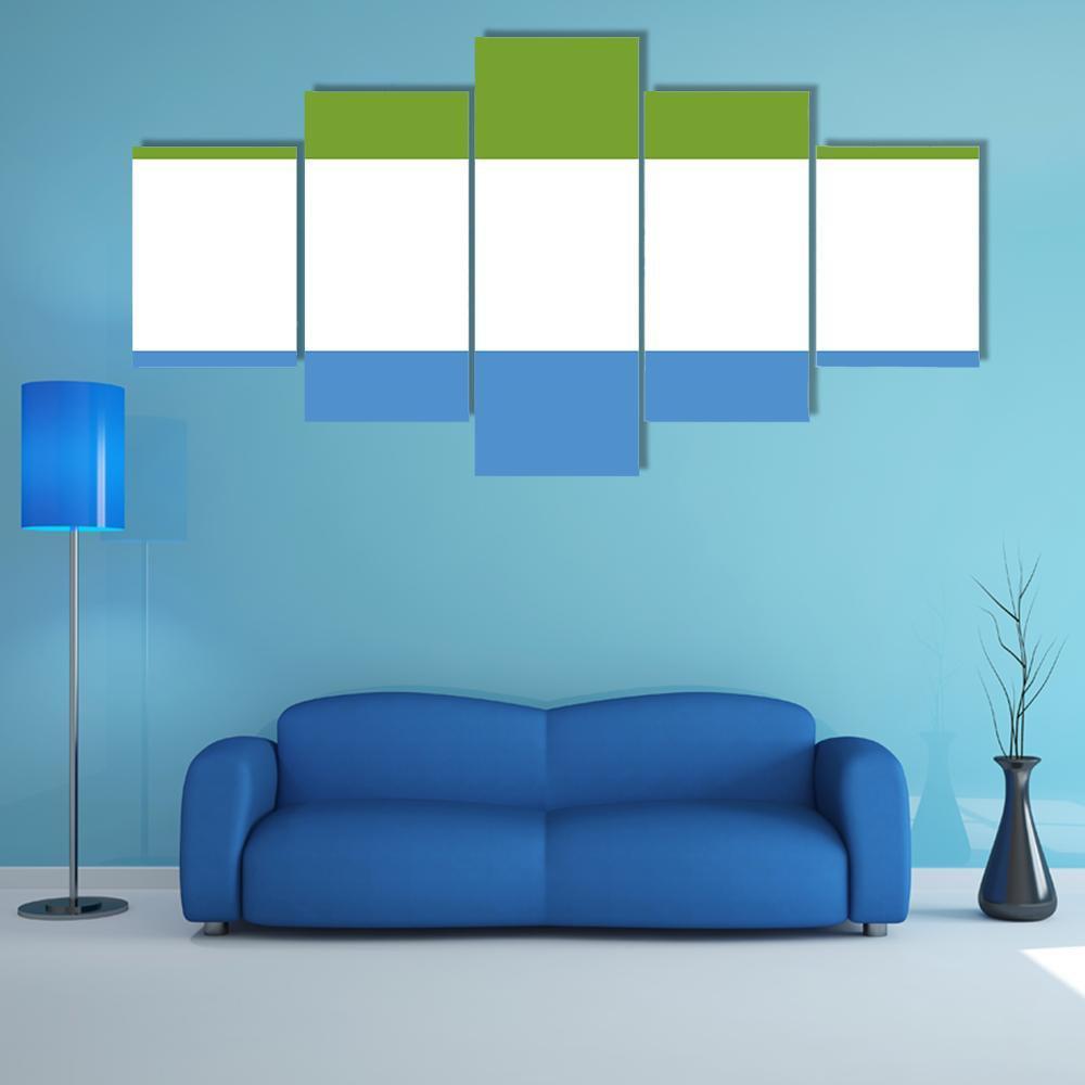 Sierra Leone Flag Canvas Wall Art-5 Star-Gallery Wrap-62" x 32"-Tiaracle