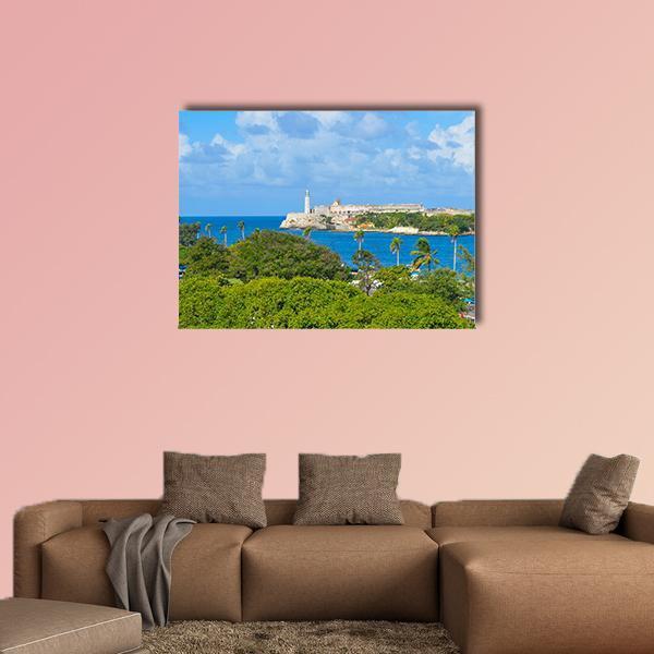 Sierra Morro Castle In Havana Cuba Canvas Wall Art-1 Piece-Gallery Wrap-48" x 32"-Tiaracle