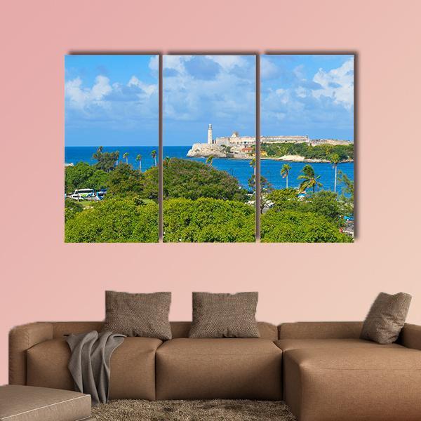 Sierra Morro Castle In Havana Cuba Canvas Wall Art-3 Horizontal-Gallery Wrap-37&quot; x 24&quot;-Tiaracle