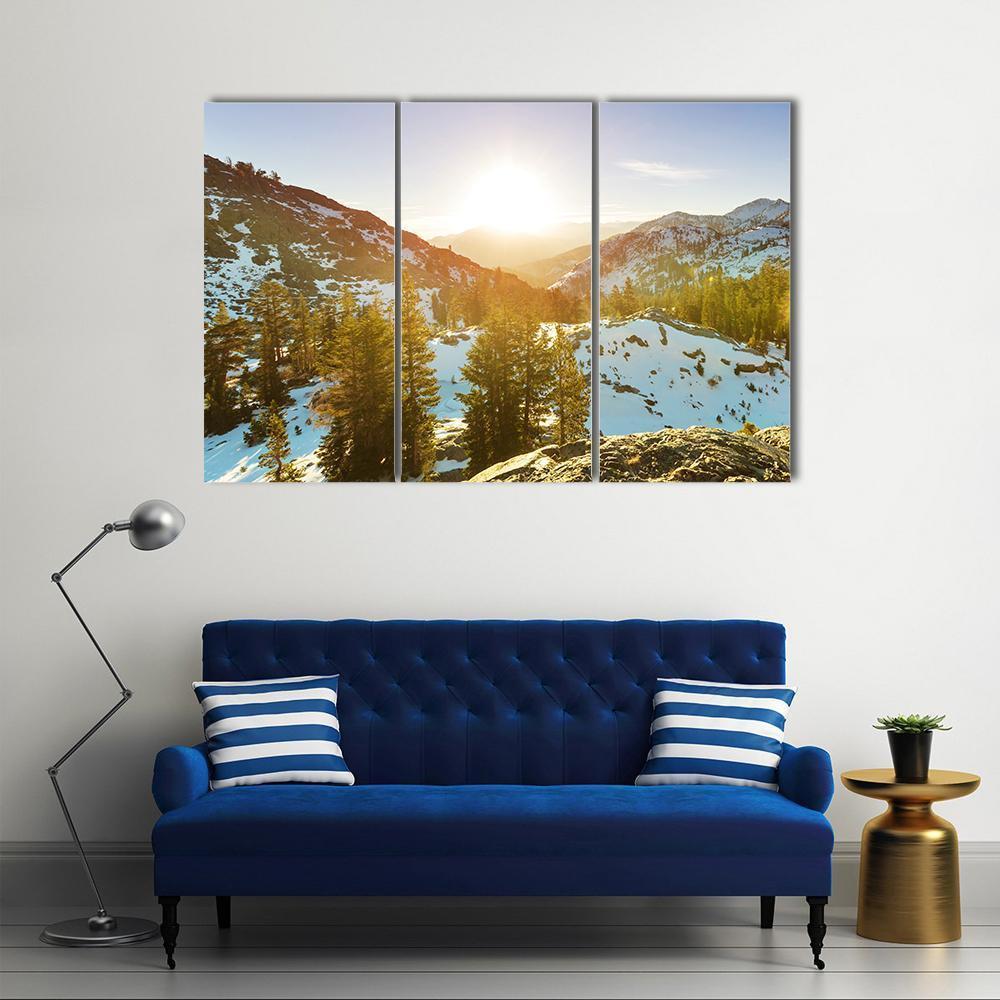 Sierra Nevada Mountain Canvas Wall Art-5 Pop-Gallery Wrap-47" x 32"-Tiaracle