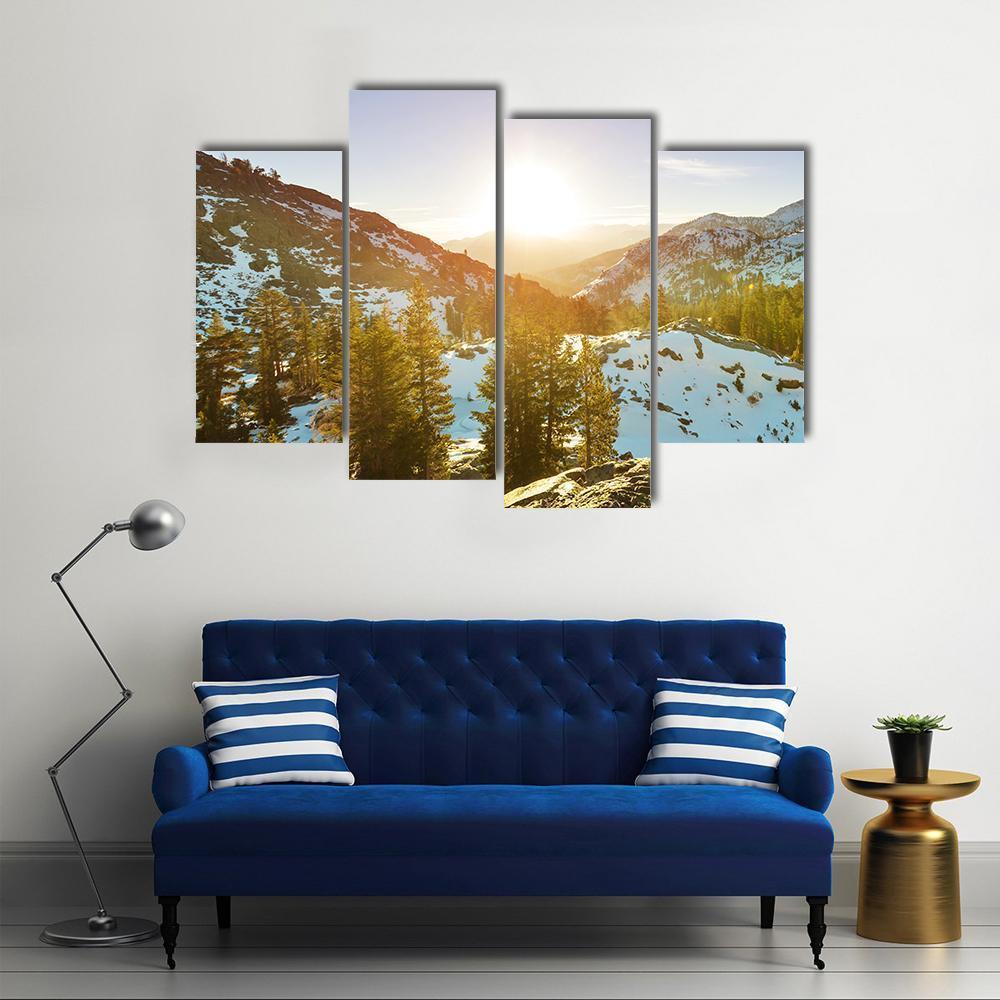 Sierra Nevada Mountain Canvas Wall Art-4 Pop-Gallery Wrap-50" x 32"-Tiaracle