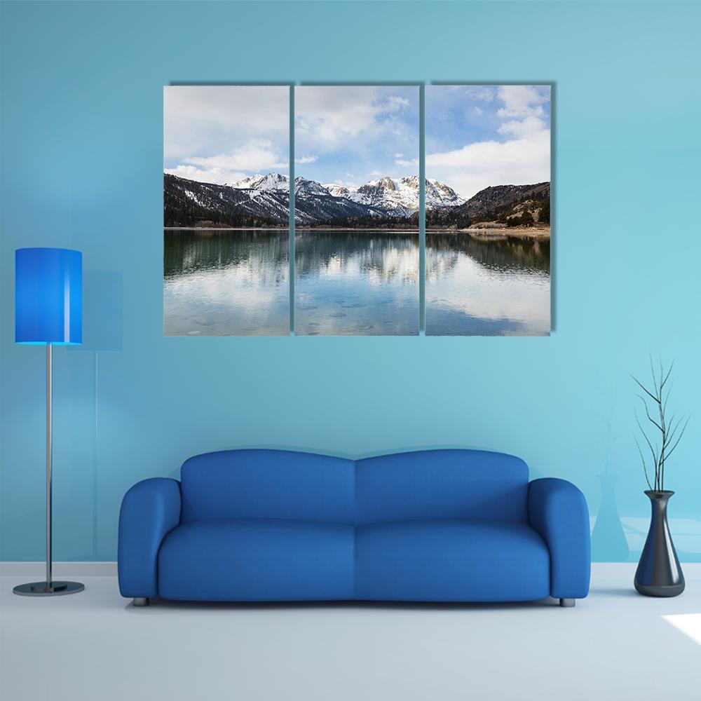 Sierra Nevada Mountains With Lake Canvas Wall Art-3 Horizontal-Gallery Wrap-37" x 24"-Tiaracle