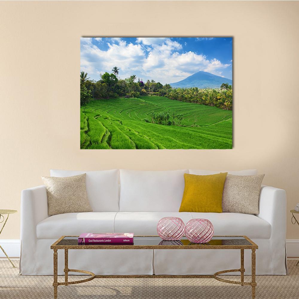 Sight Of Balinese Bright Green Rice Canvas Wall Art-5 Star-Gallery Wrap-62" x 32"-Tiaracle