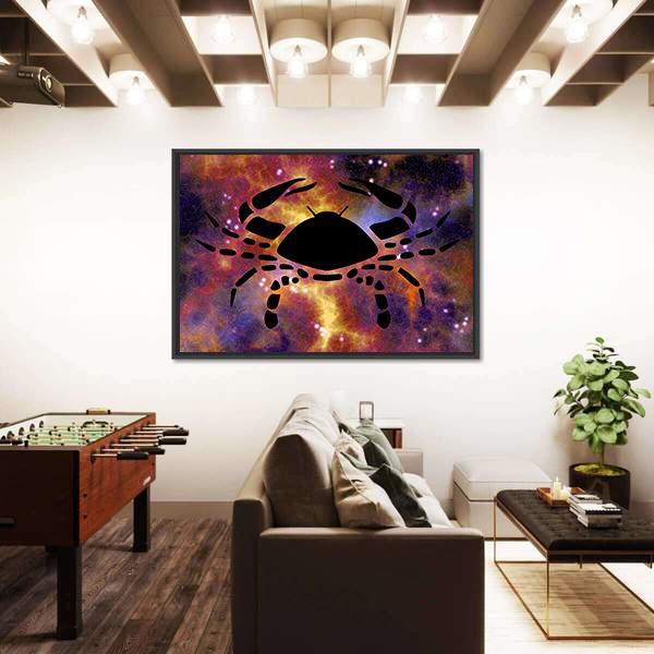 Sign Of Cancer Canvas Wall Art-3 Horizontal-Gallery Wrap-25" x 16"-Tiaracle