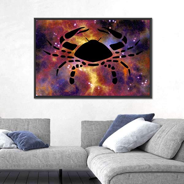 Sign Of Cancer Canvas Wall Art-3 Horizontal-Gallery Wrap-25" x 16"-Tiaracle