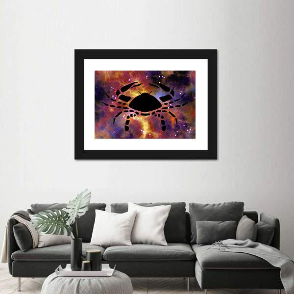 Sign Of Cancer Canvas Wall Art-3 Horizontal-Gallery Wrap-25" x 16"-Tiaracle