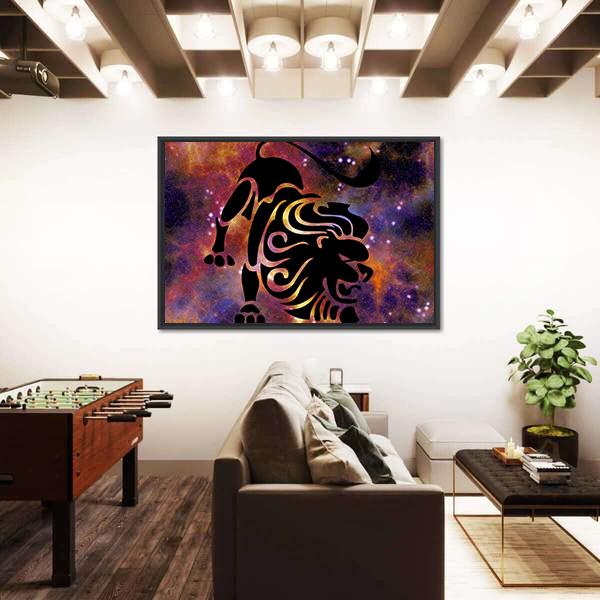 Sign Of Leo Canvas Wall Art-3 Horizontal-Gallery Wrap-25" x 16"-Tiaracle