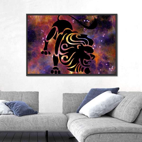 Sign Of Leo Canvas Wall Art-3 Horizontal-Gallery Wrap-25" x 16"-Tiaracle