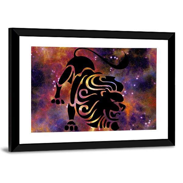 Sign Of Leo Canvas Wall Art-3 Horizontal-Gallery Wrap-25" x 16"-Tiaracle