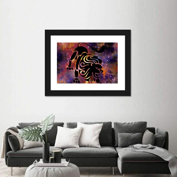 Sign Of Leo Canvas Wall Art-3 Horizontal-Gallery Wrap-25" x 16"-Tiaracle