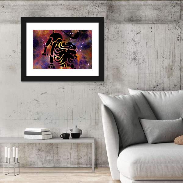 Sign Of Leo Canvas Wall Art-3 Horizontal-Gallery Wrap-25" x 16"-Tiaracle