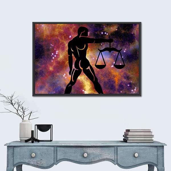 Sign Of Libra Canvas Wall Art-1 Piece-Floating Frame-24" x 16"-Tiaracle