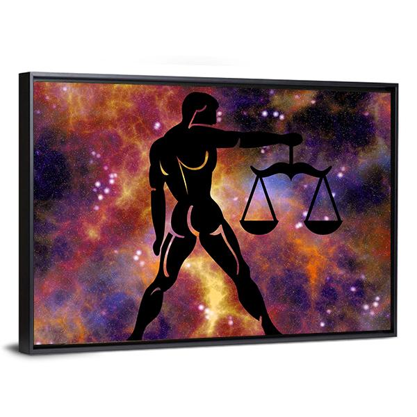 Sign Of Libra Canvas Wall Art-3 Horizontal-Gallery Wrap-25" x 16"-Tiaracle
