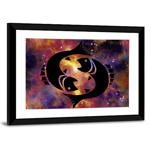 Sign Of Pisces Canvas Wall Art-3 Horizontal-Gallery Wrap-25" x 16"-Tiaracle