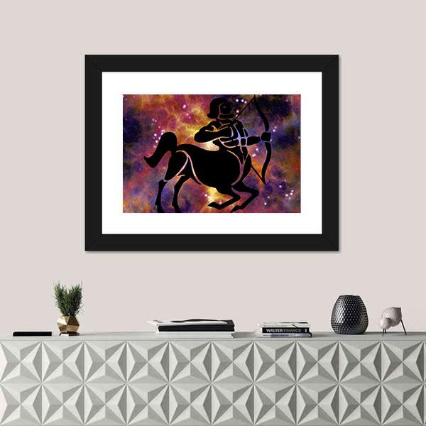 Sign Of Sagittarius Canvas Wall Art-1 Piece-Framed Print-20" x 16"-Tiaracle